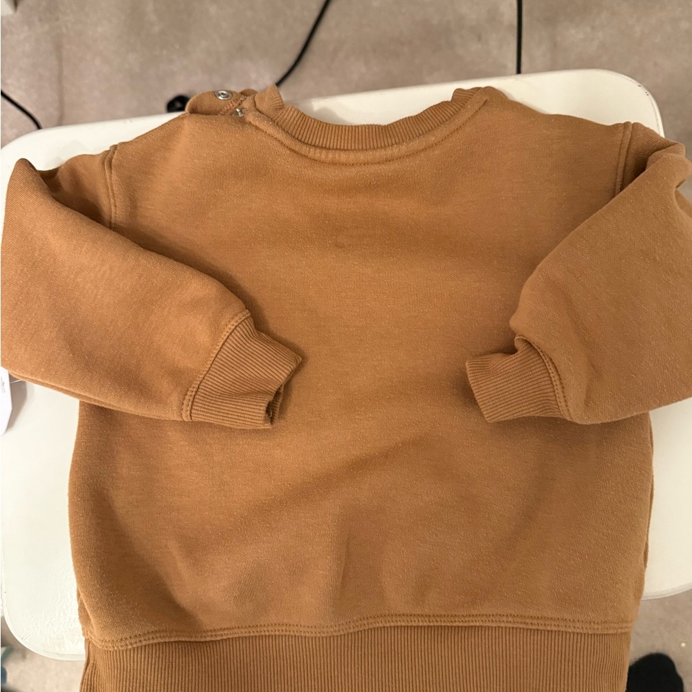 Little Co. Pumpkin Brown Toddler Crewneck Sweatshirt - Picture 5 of 5